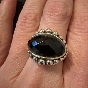 LAGOS sterling silver onyx doublet ring